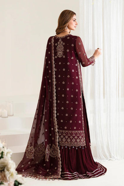 Alizeh Chiffon Maroon Gharara Replica